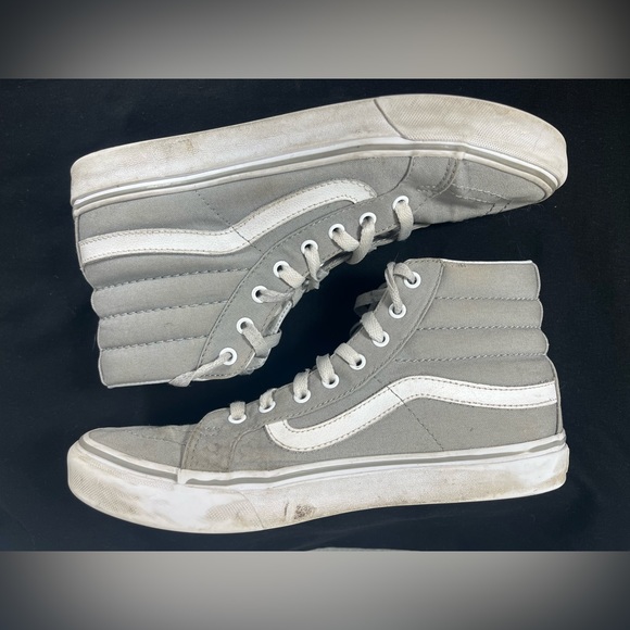Vans High Tops Shoes - Grey & White - Women’s Size 8.5 & Men’s Size 7 - Picture 3 of 14